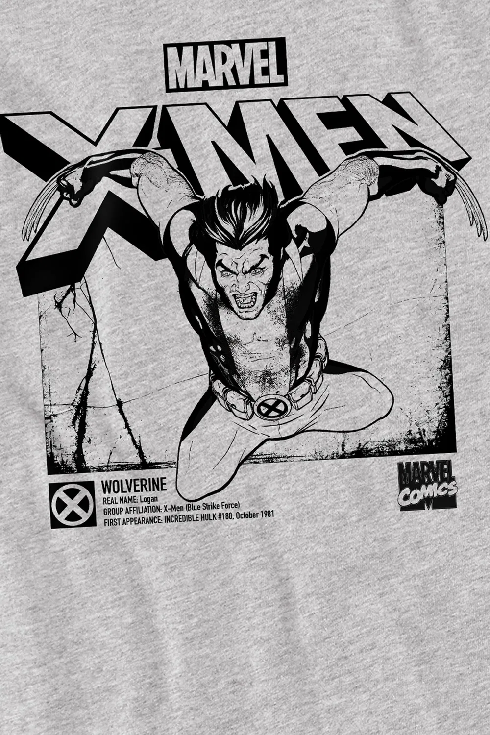 Детский свитшот X-Men Wolverine Marvel, светло-серый — фото 2