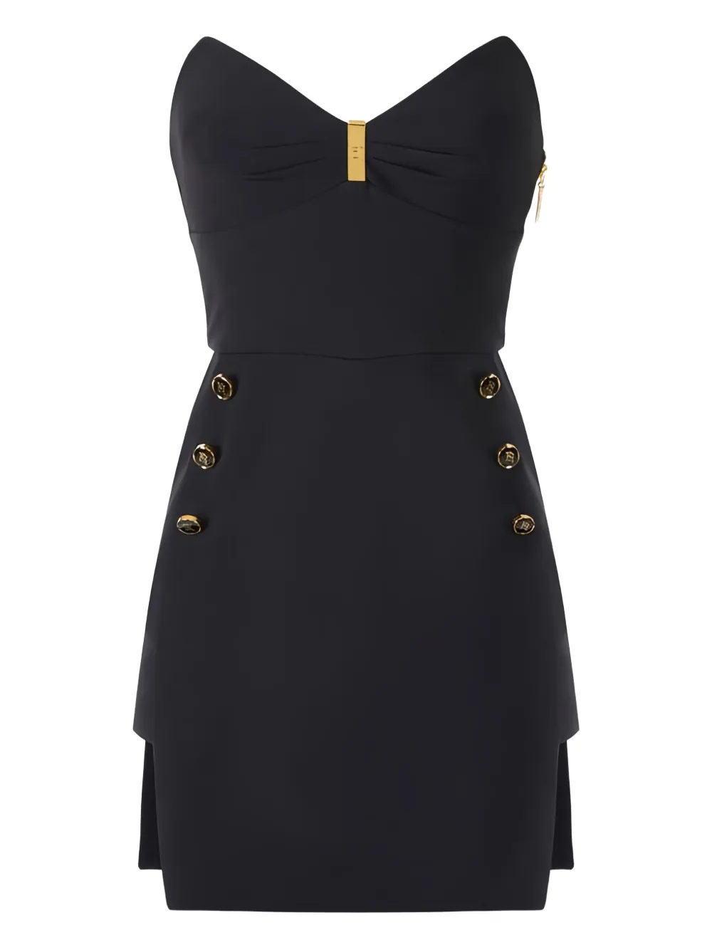 

Мини-платье с логотипом и пуговицами Elisabetta Franchi, черный