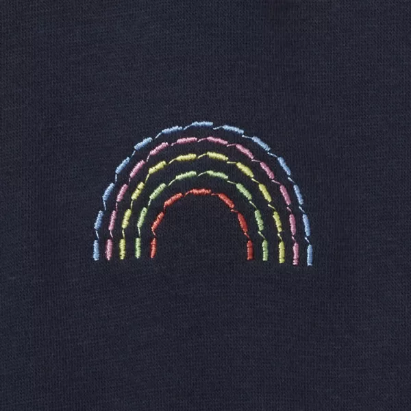 Толстовка с круглым вырезом и вышивкой для девочек 2–16 лет Lands' End, цвет classic navy rainbow — фото 2