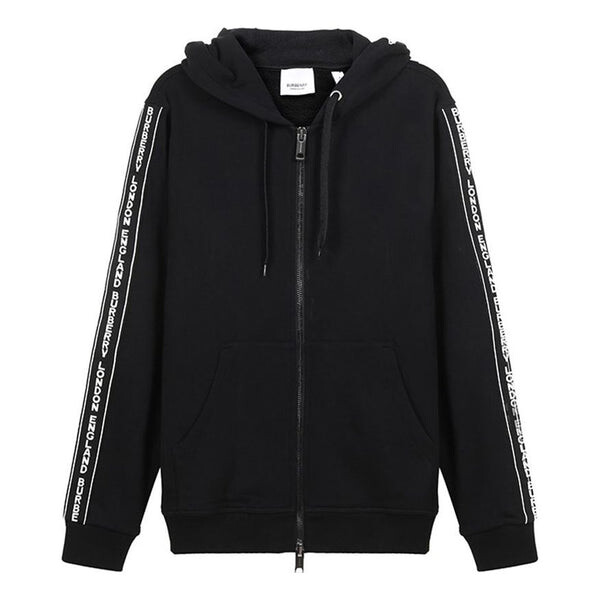 

Толстовка fw20 logo cotton hooded zipper sports tops black Burberry, черный