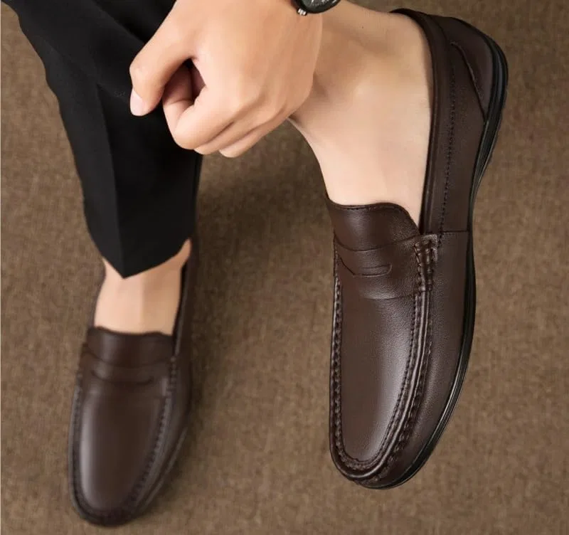 Лоферы кожаные мужские Loafers Brown PUGHGAETZF — фото 2