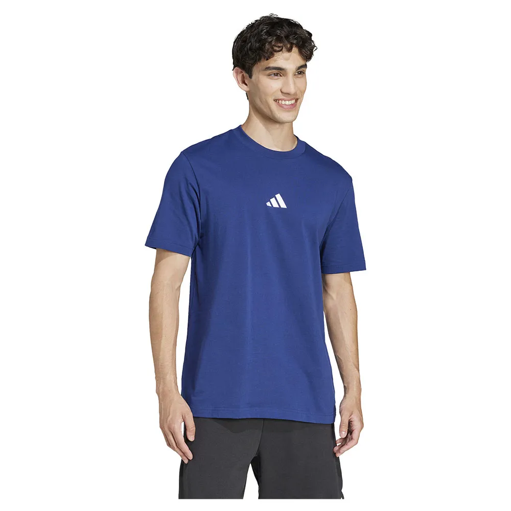 Футболка с коротким рукавом adidas Essentials Small Logo Single Jersey, синий — фото 4