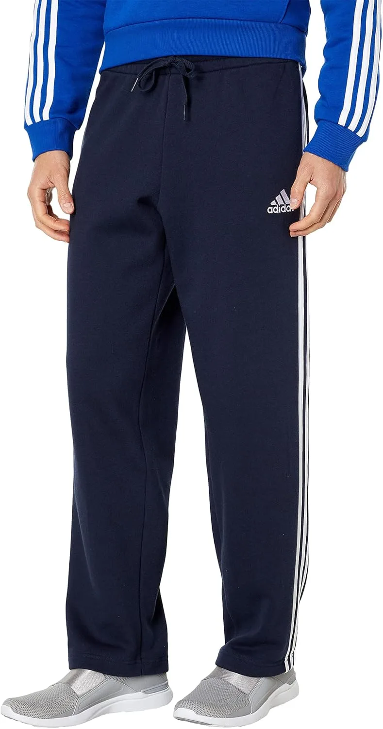 Мужские флисовые брюки Adidas Essentials с открытым низом и тремя полосками, Legend Ink
