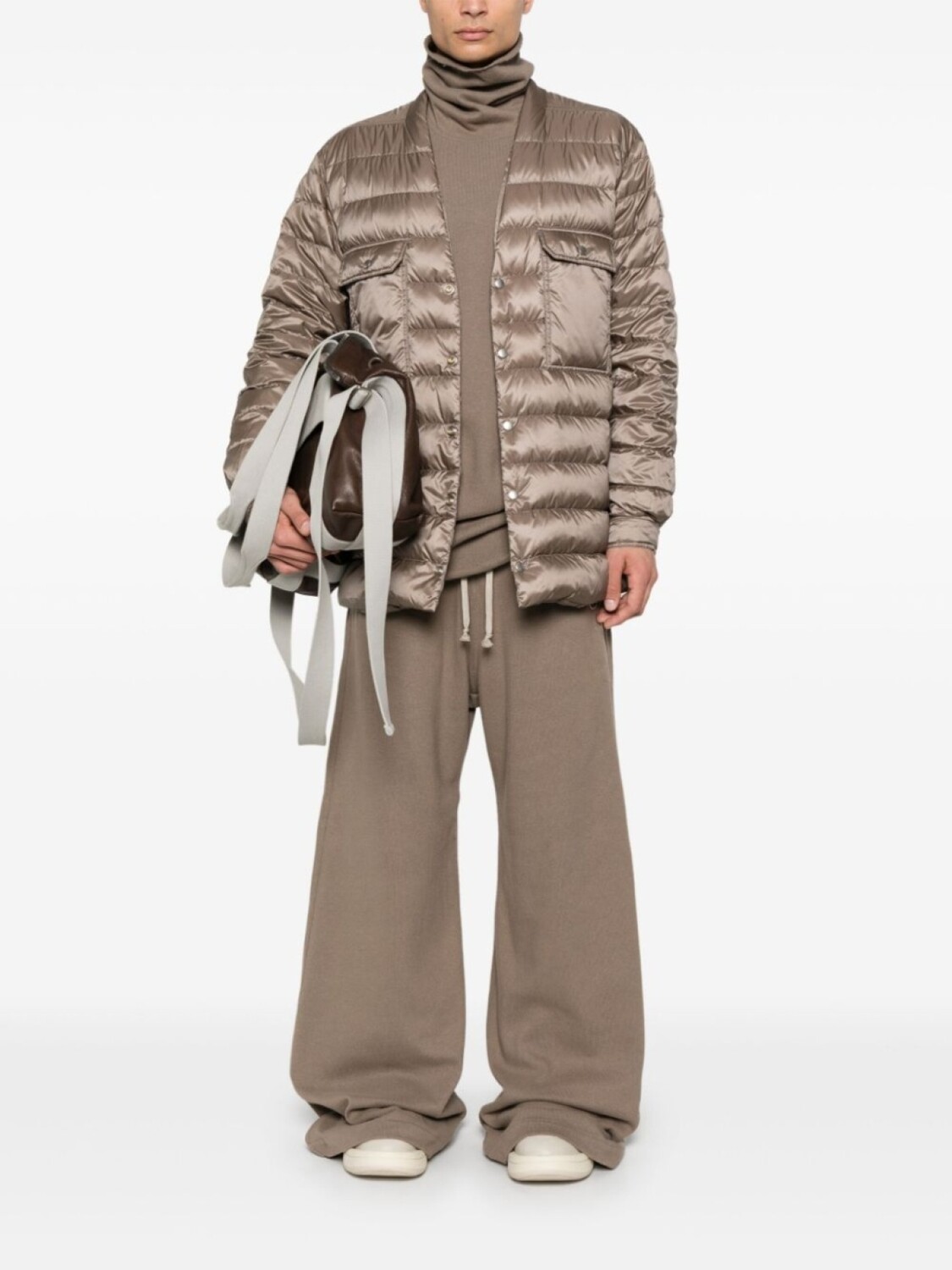 Пуховик из коллаборации с Rick Owens Moncler + Rick Owens, коричневый — фото 3