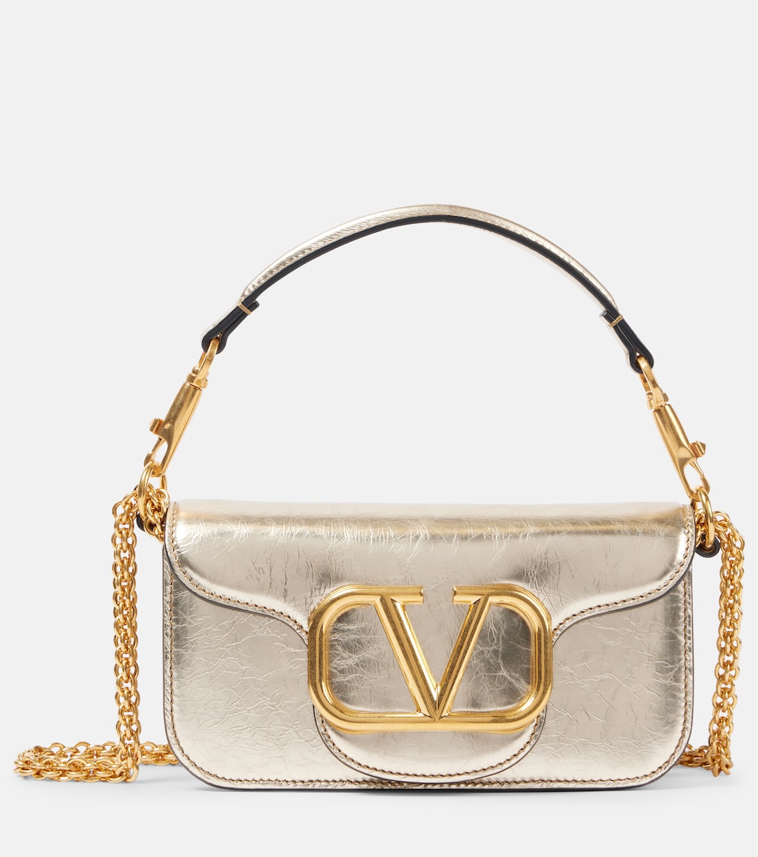 

Locò Маленькая кожаная сумка через плечо с металлическими деталями Valentino Garavani, Platino
