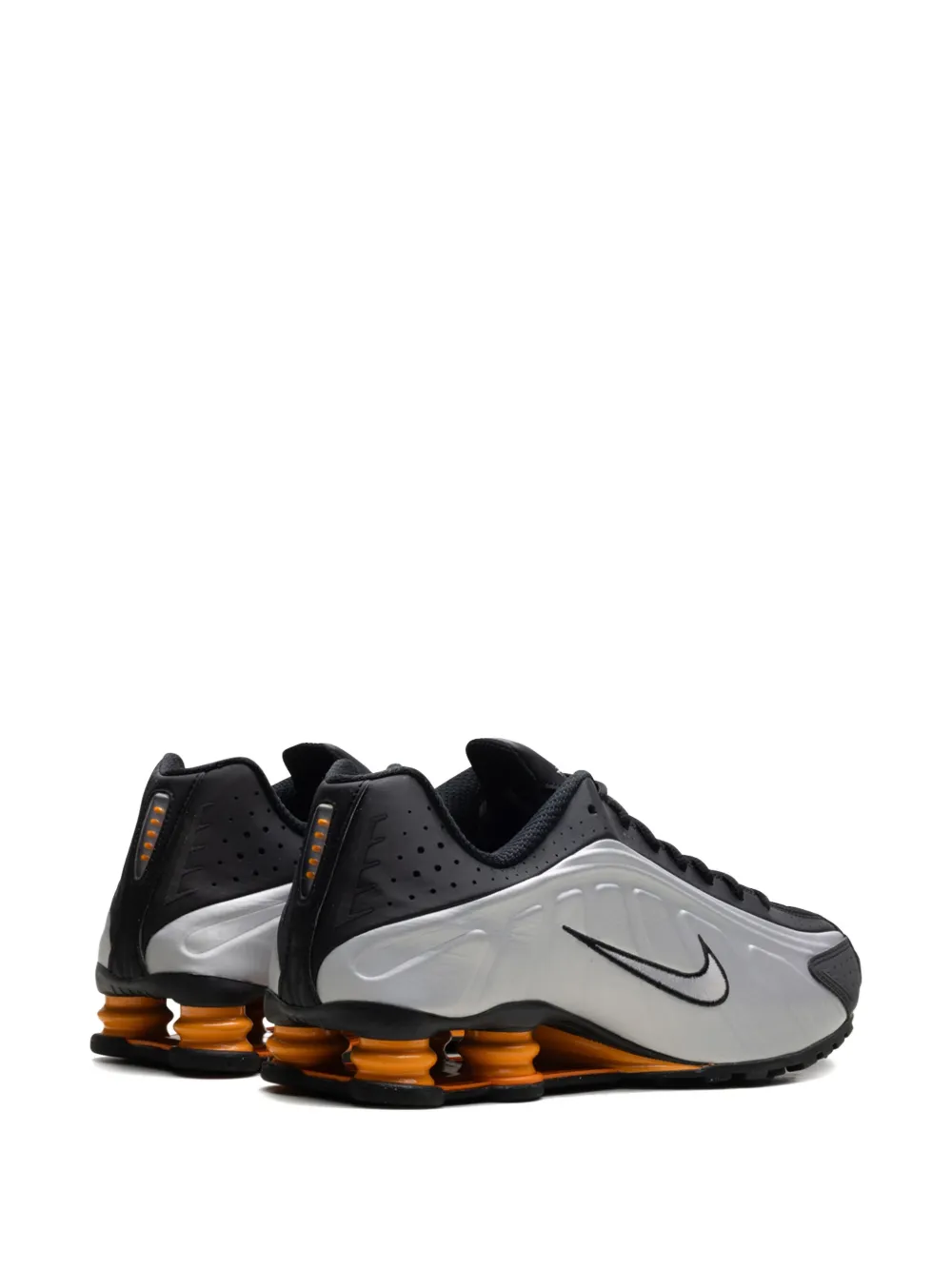 Кроссовки Shox R4 Black/Vast Grey/Bright Mandarin/Metallic Silver Nike, серебяный — фото 3