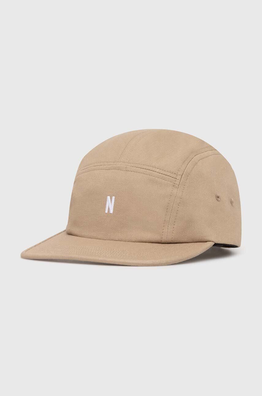 

Кепка из саржи с 5 панелями Хлопковая бейсболка Norse Projects, бежевый