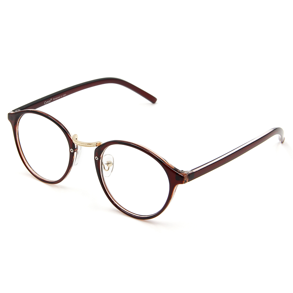

CYXUS Ацетатная овальная оправа для очков унисекс, Tea Brown T29