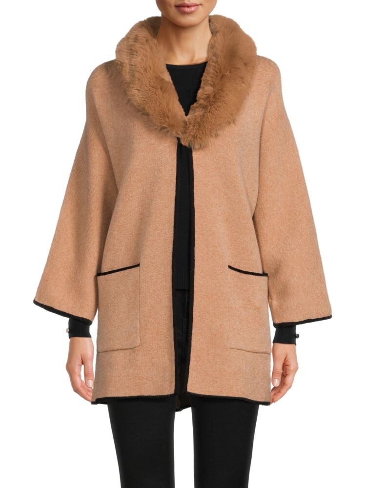 

Куртка с воротником из искусственного меха Saks Fifth Avenue, цвет New Camel