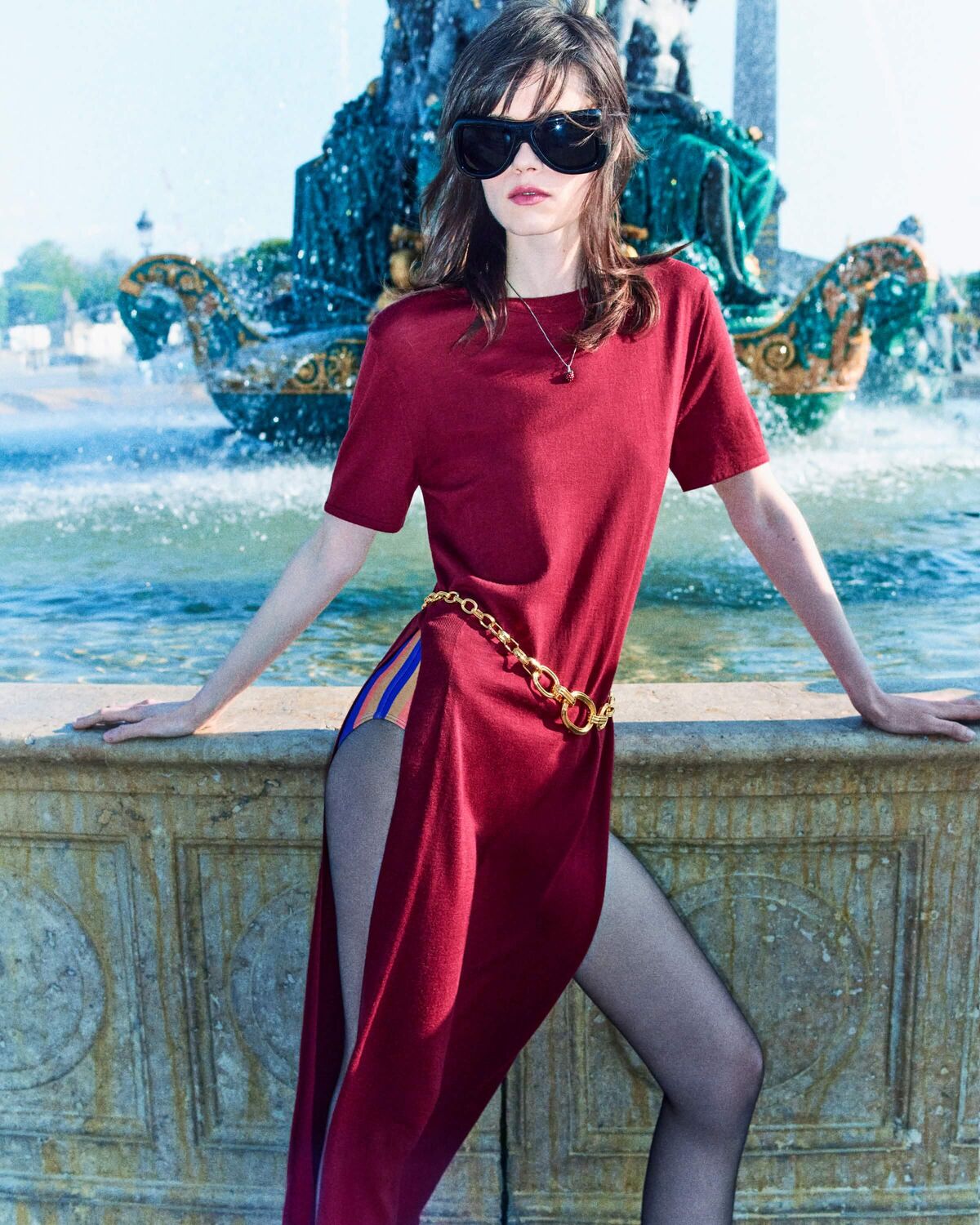 Пояс-цепочка CASSANDRE с градуировкой Saint Laurent, золото — фото 2