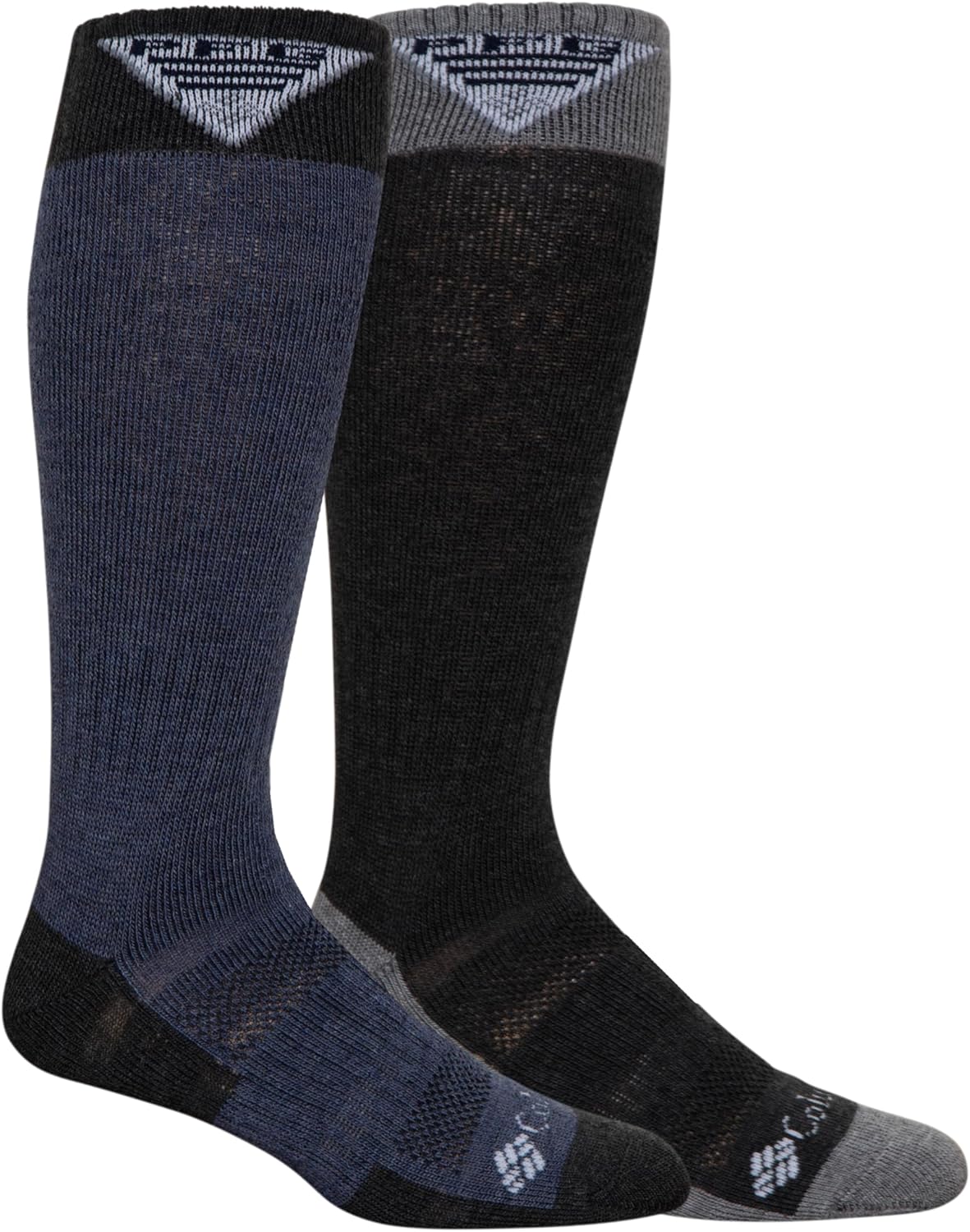 

Columbia Мужские носки PFG Over the Calf (2 пары), Collegiate Navy/Heather Grey