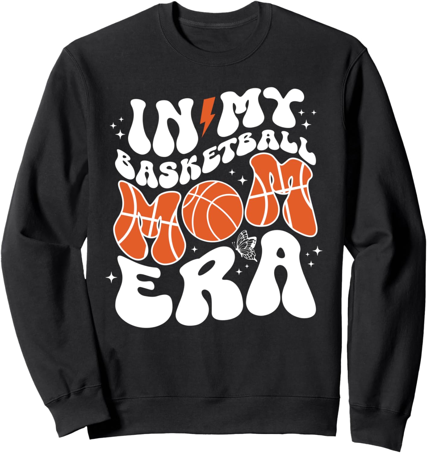 

Толстовка «В эпоху моей баскетбольной мамы: гордая спортивная мама» ко Дню матери In My Sports Mom Era Funny Mothers Day Groovy Tees, черный