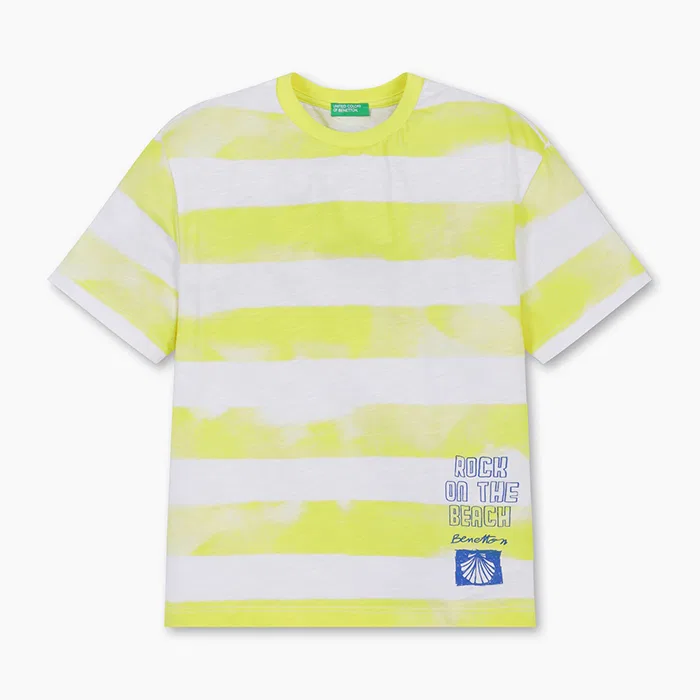 Детская футболка в полоску лавандового цвета от Benetton Kids