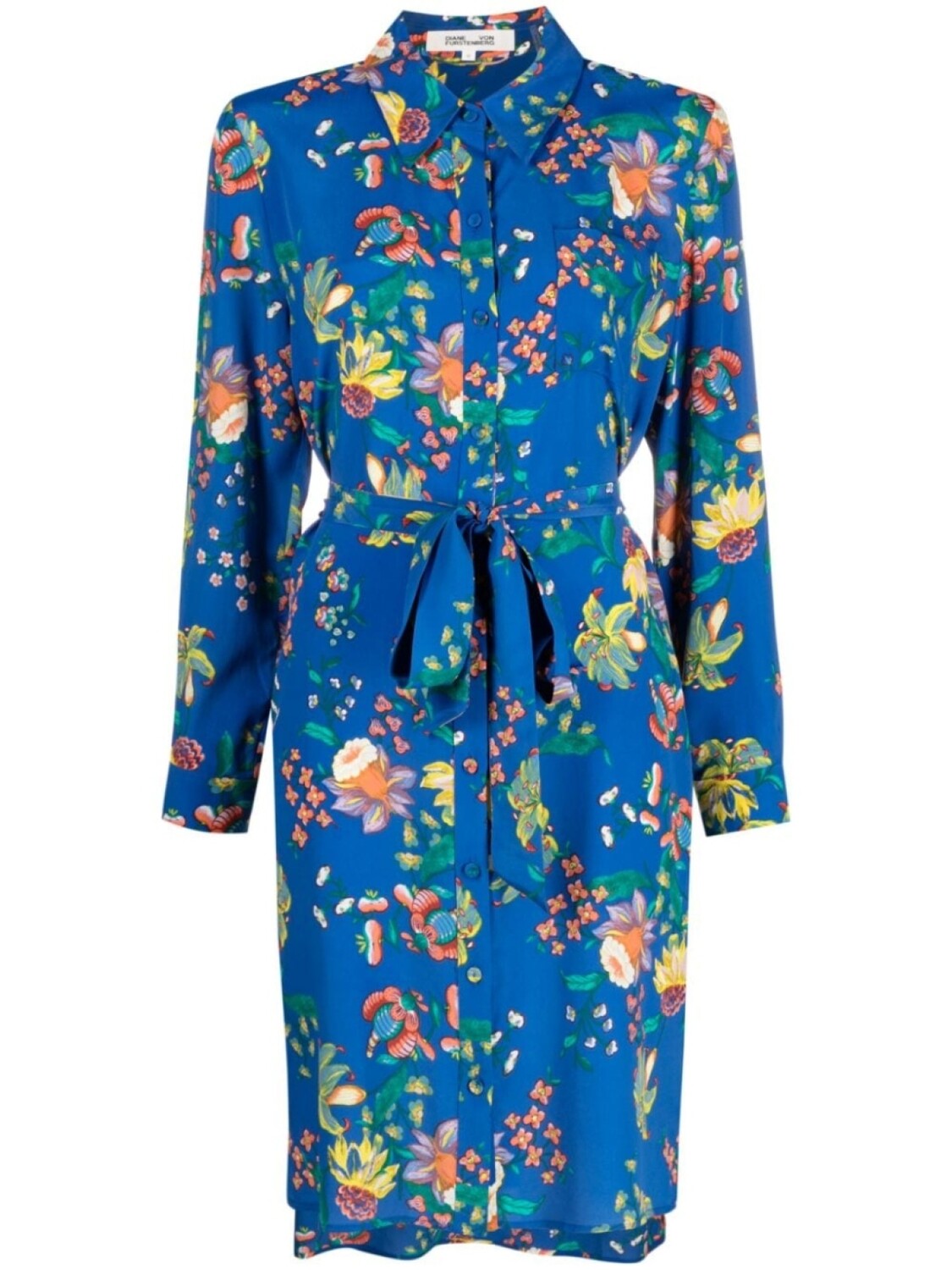 

Платье миди с цветочным принтом DVF Diane von Furstenberg, синий