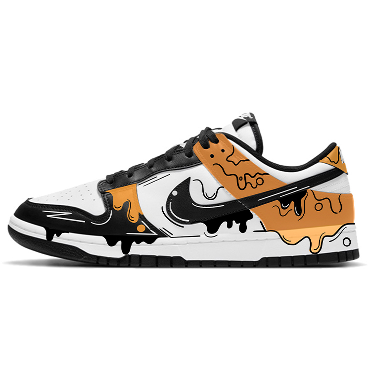 

Nike Скользоустойчивые амортизирующие износостойкие низкие скейтерские кроссовки Unisex черно-бело-желтые, цвет Black White Yellow