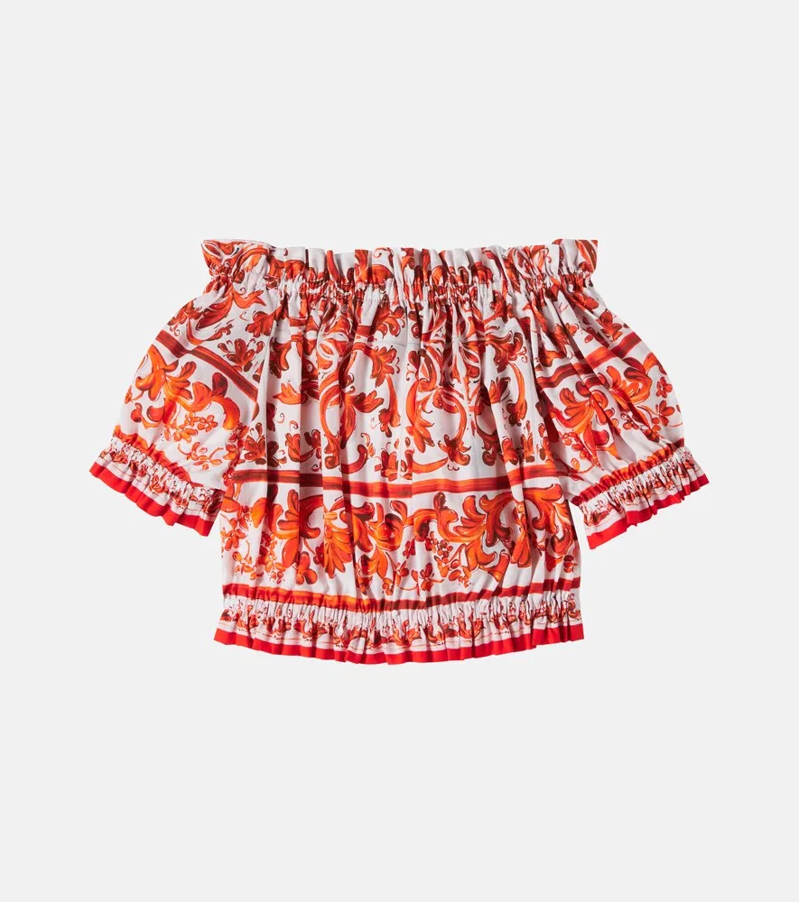 Топ из майолики Dolce&Gabbana Kids, белый — фото 3