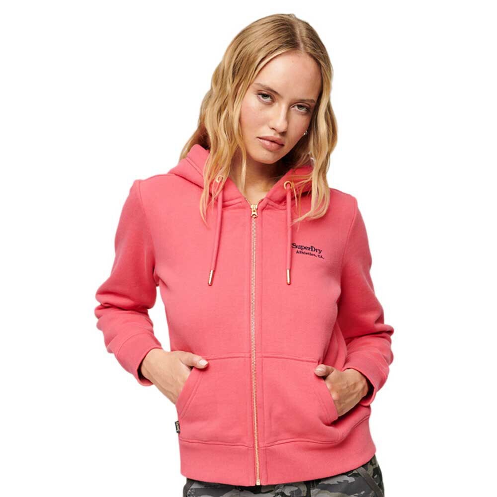 

Толстовка Superdry Essential Logo Full Zip, розовый