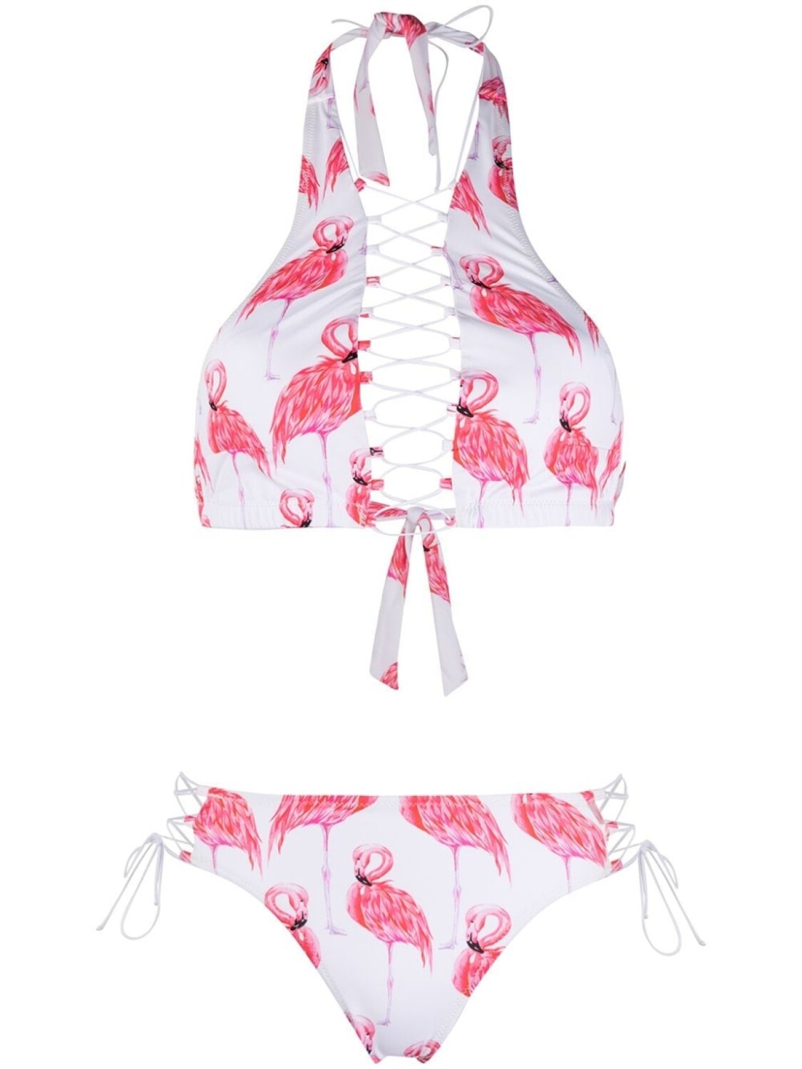 

Noire Swimwear бикини Addicted Flamingo на шнуровке, белый