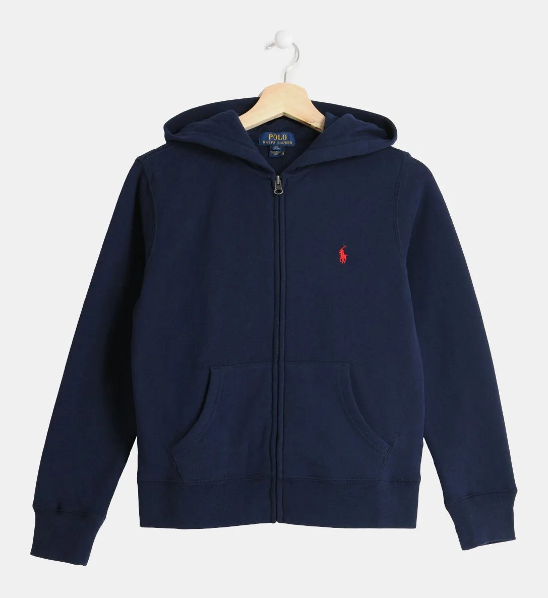 Толстовка на молнии с капюшоном из футера POLO RALPH LAUREN, синий