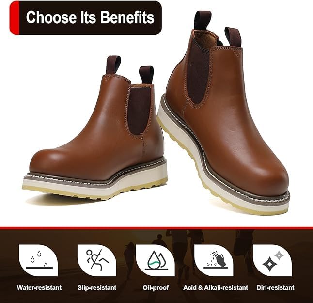 Мужские ботинки CONRAD Chelsea Slip-On - мягкий носок, композитный носок, водонепроницаемые, противоскользящие, защитная обувь, 84985-soft Toe — фото 2