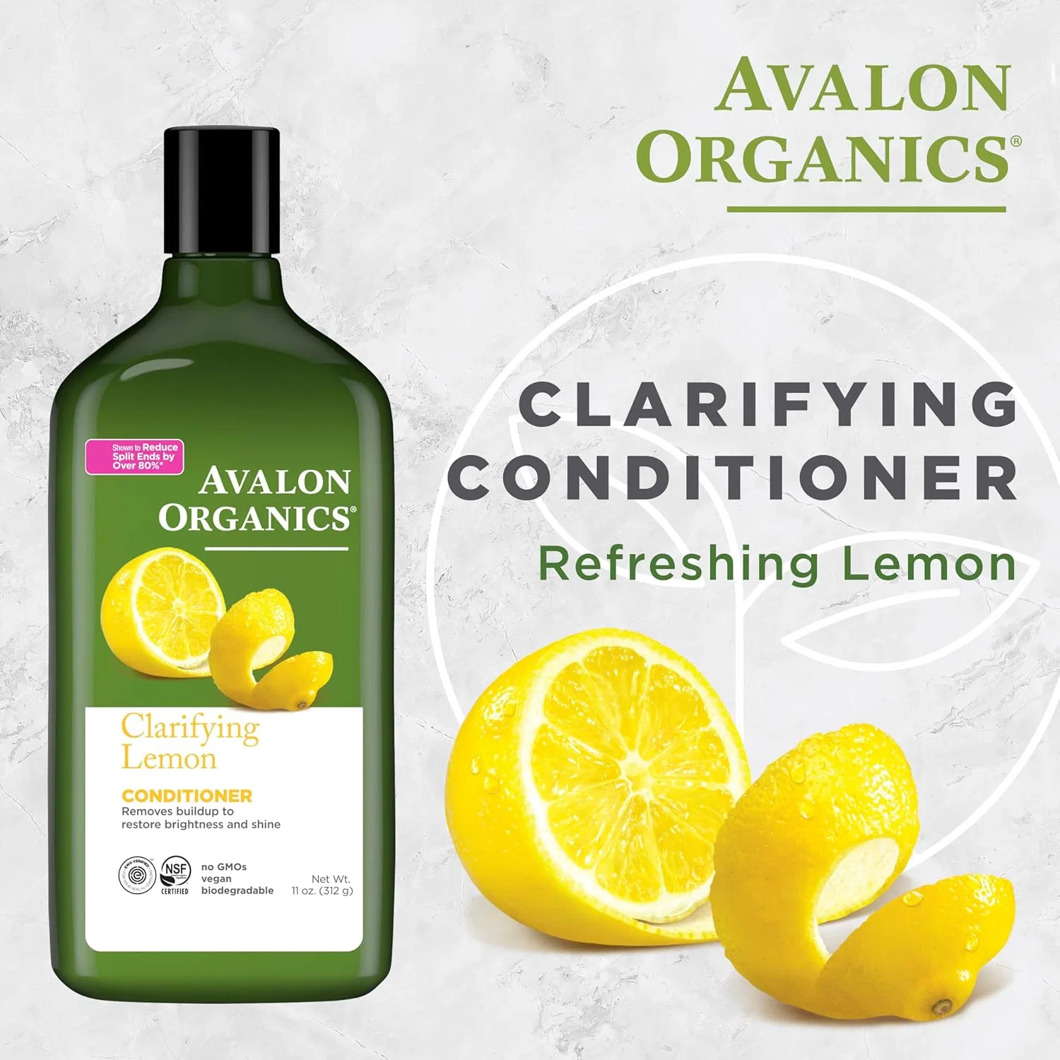 Осветляющий кондиционер для волос Avalon Organics Lemon, 325 мл Avalon Organics — фото 2