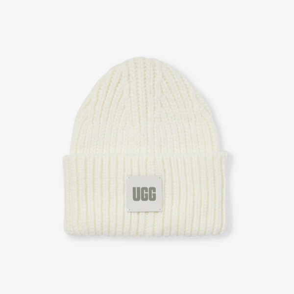 

Вязаная шапка с нашивкой-логотипом Ugg, цвет nimbus