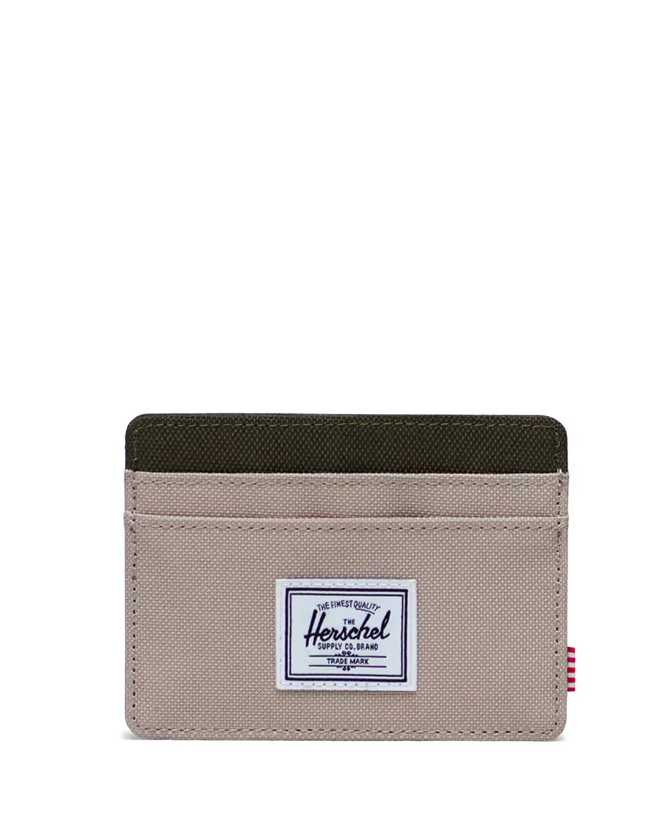 

Экологичный футляр для карт унисекс из зеленой ткани Herschel, бежевый