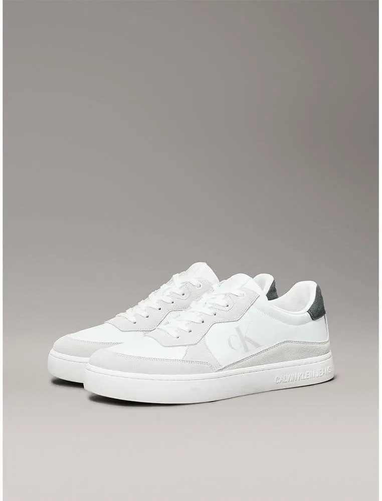 Кроссовки Calvin Klein Herren Cupsole Classic Iconic Nylon Schuhe, White Bright White Green Palm — фото 4