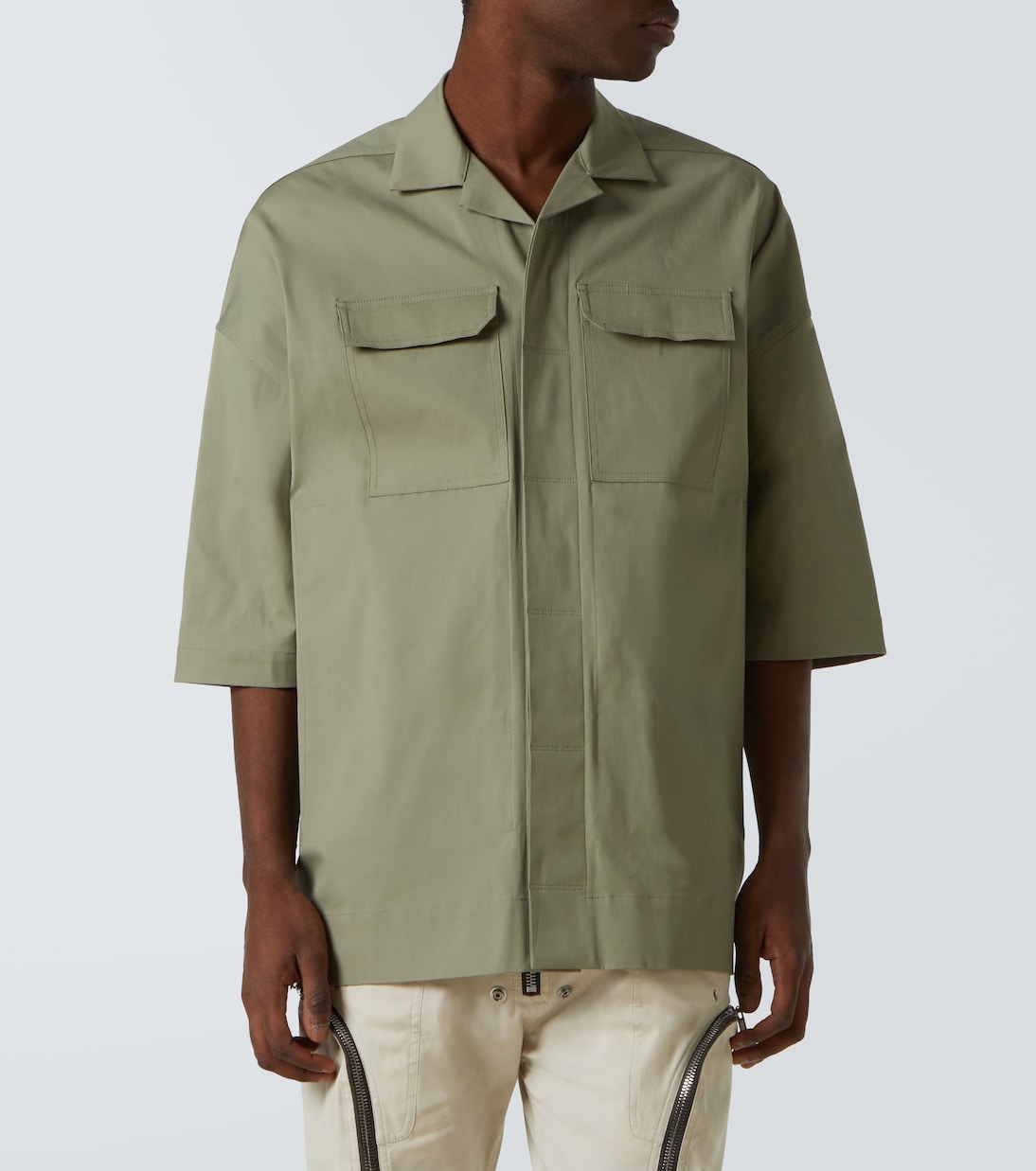 Рубашка Magnum Tommy из хлопковой смеси поплина Rick Owens, Celadon — фото 3