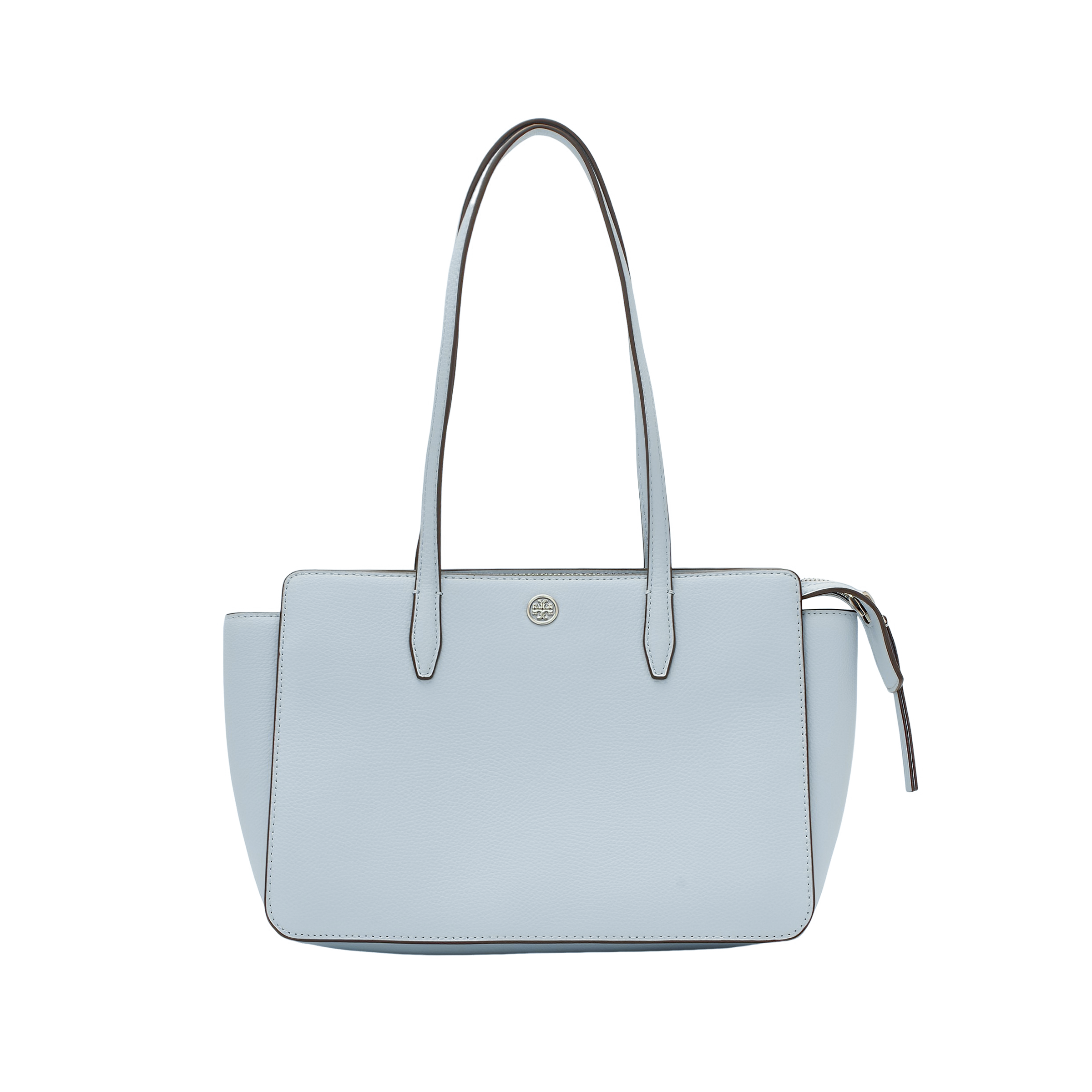 

TORY BURCH Сумка-шоппер Robinson Litchi Grain Leather, женская, пыльно-синяя