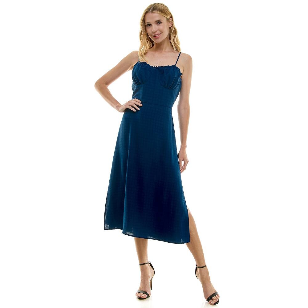 

Детское платье миди без рукавов Lily Rose с разрезами по бокам, темно-синий