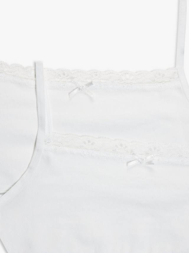 Детские кружевные кроп-топы John Lewis, Pack of 2, White — фото 2