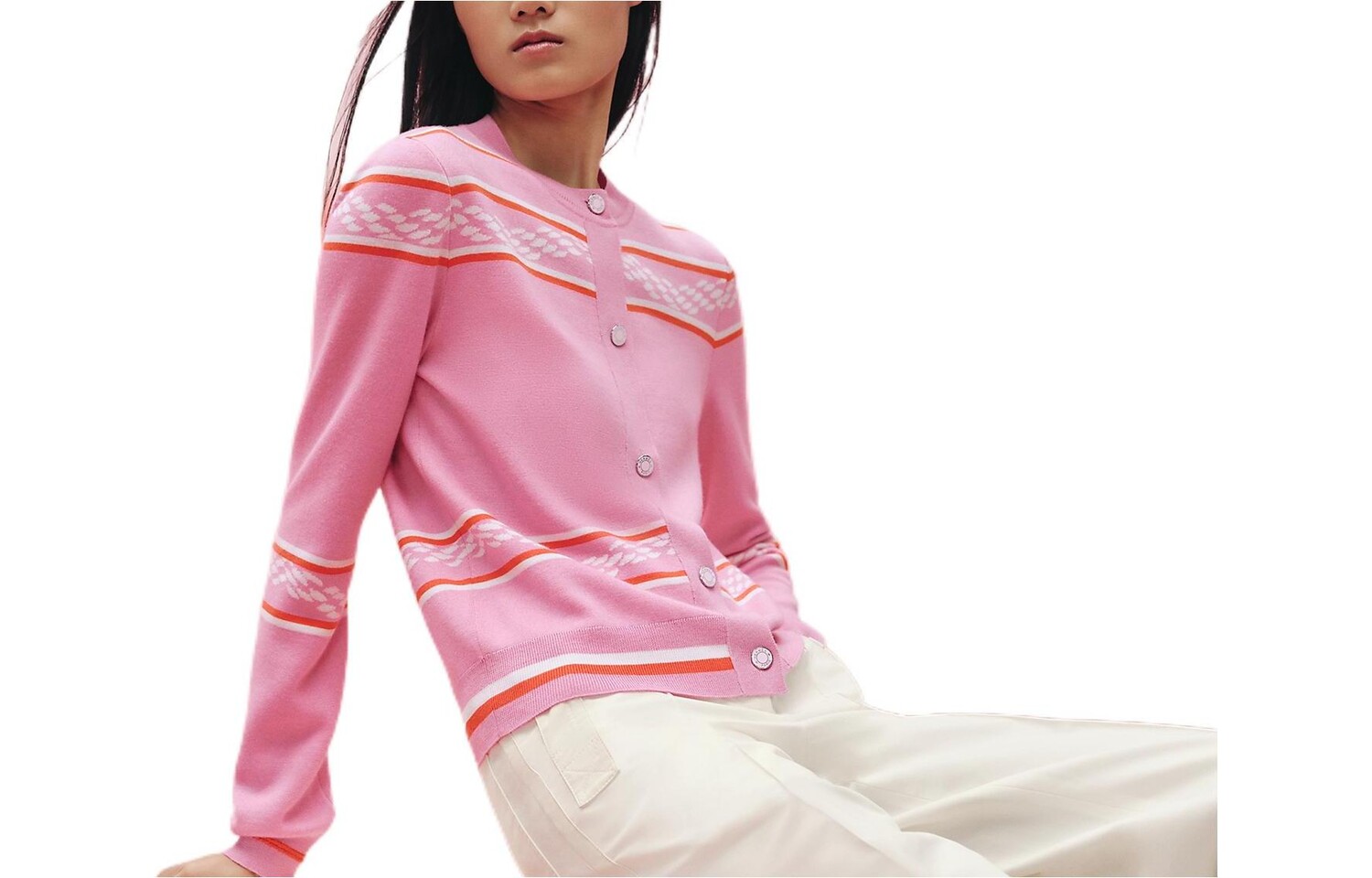 

SS23 Кашемировый свитер женский розовый Hermes