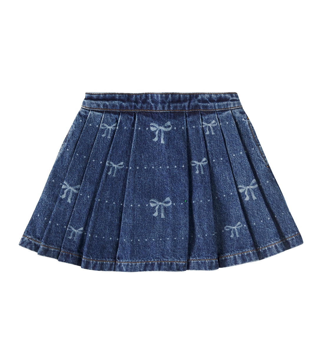 

Юбка из денима с принтом, украшенная бантом Self-Portrait Kids, синий