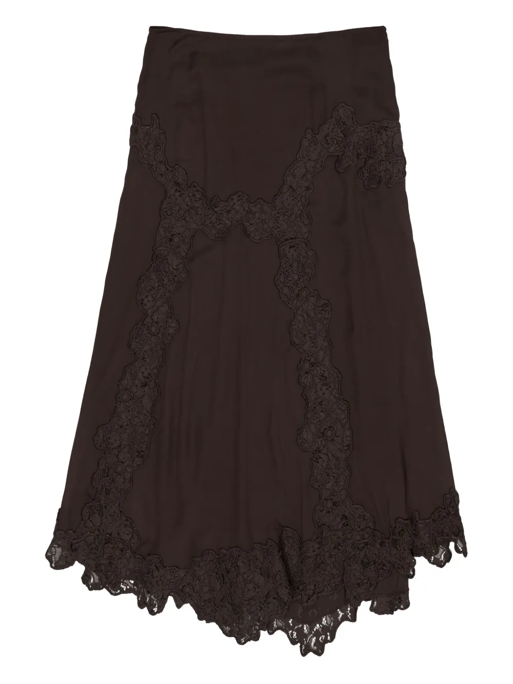 

Миди-юбка с кружевной отделкой Bimba y Lola, коричневый