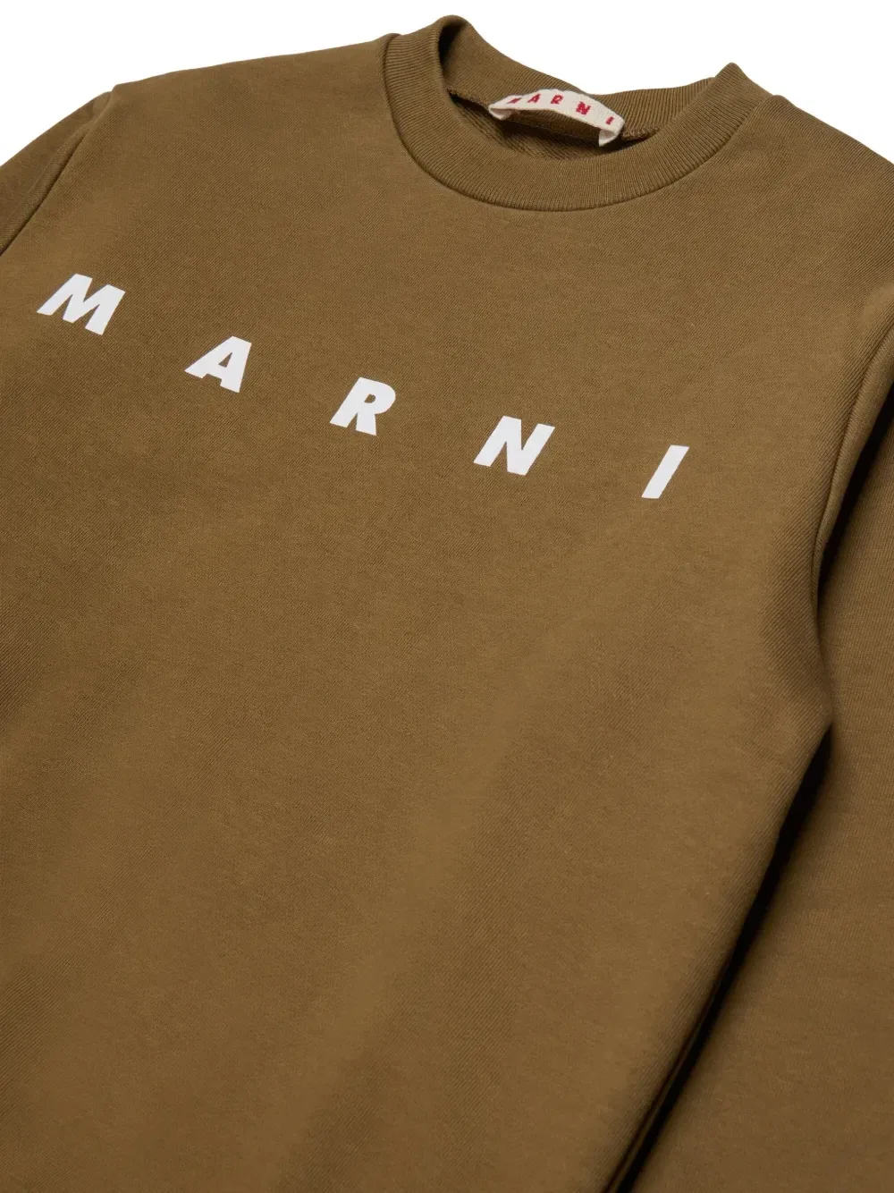 Свитшот с логотипом Marni Kids, коричневый — фото 3