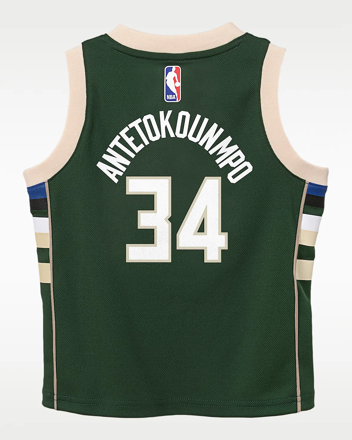 Детская (2T) майка Nike NBA Swingman Giannis Antetokounmpo Milwaukee Bucks Icon Edition, Hunter Green — фото 2