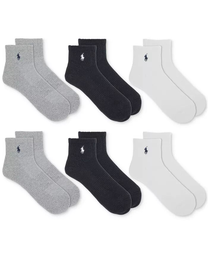 

Мужские носки Performance Sport Quarter, 6 пар Polo Ralph Lauren, серый