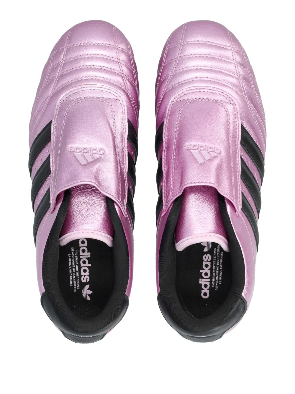 Кеды-слипоны с полосками в стиле тхэквондо Adidas, розовый — фото 3
