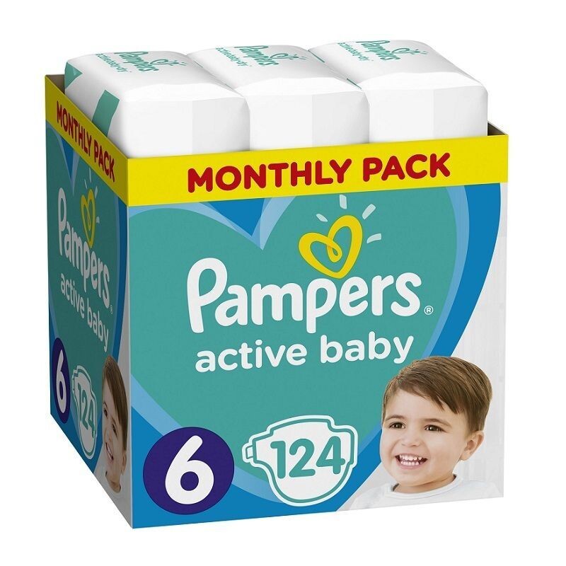 Одноразовые подгузники для детей Pampers Active Baby 6, 124 шт — фото 4