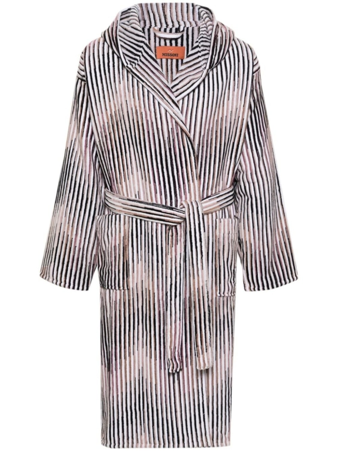 

Халат в рубчик с узором зигзаг Missoni Home, коричневый
