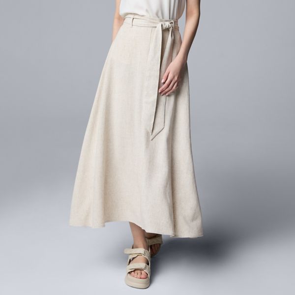 

Женская длинная юбка с поясом Simply Vera Vera Wang, цвет vera flax