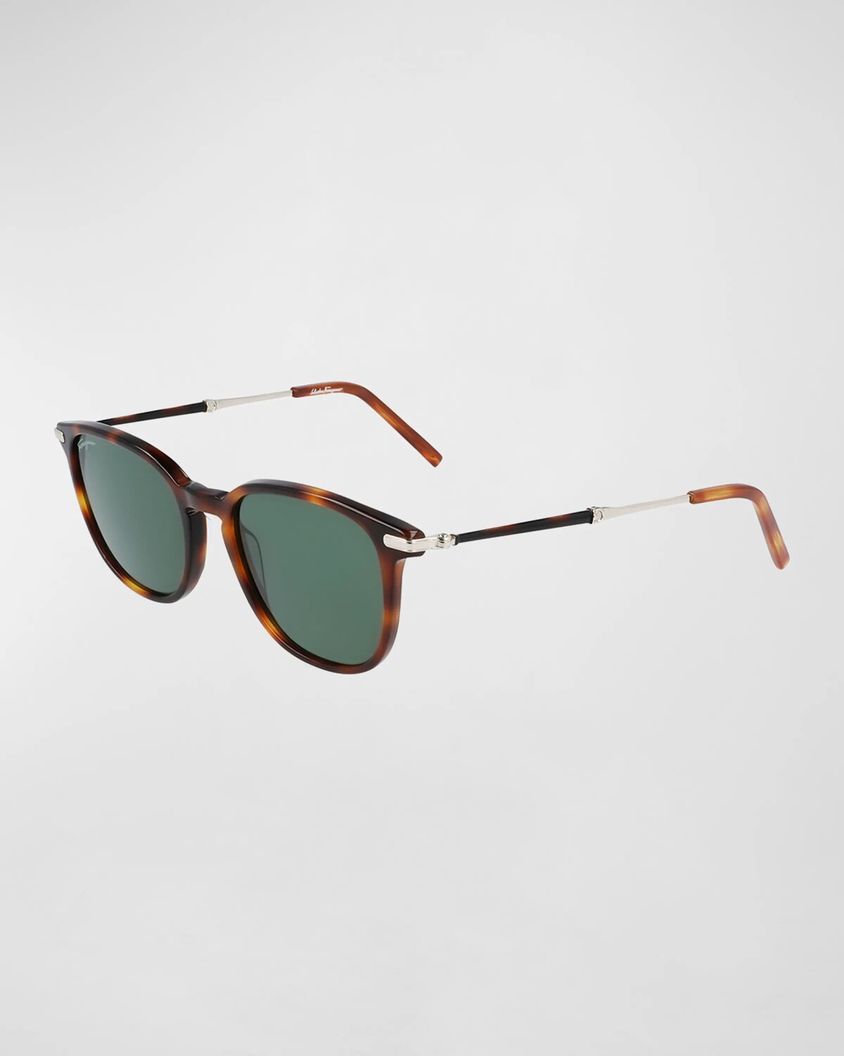 

Мужские солнцезащитные очки с контрастными заушниками Ferragamo, цвет Tortoise