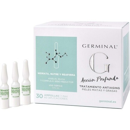 Сыворотка Germinal — ACCIÓN PROFUNDA Антивозрастные ампулы для комбинированной и жирной кожи, 1.5 мл — фото 3
