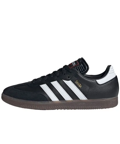 Мужские кроссовки из натуральной кожи Samba adidas черно-белые — фото 2