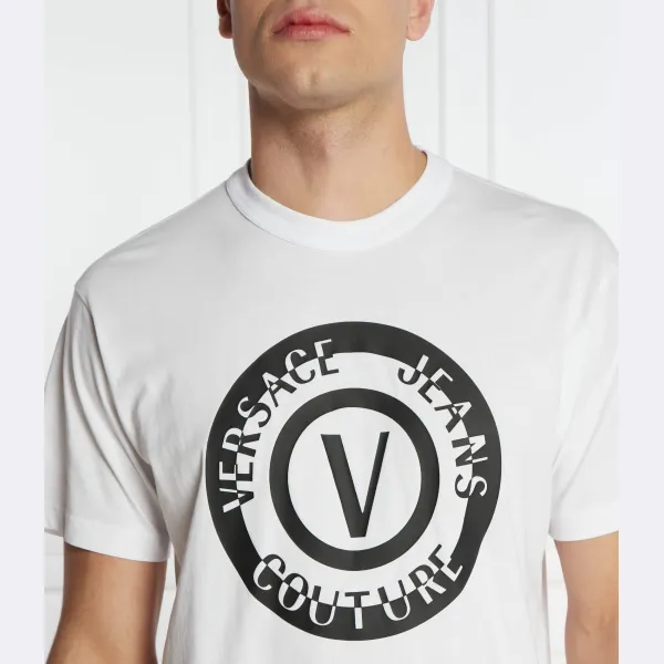 Футболки стандартного кроя с трафаретным принтом Versace, белый — фото 4