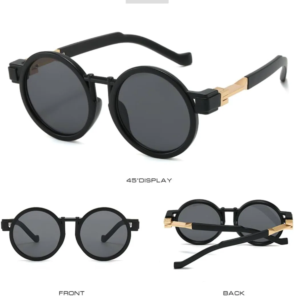 

Модные круглые панк-солнцезащитные очки для женщин в стиле ретро с защитой от УФ-излучения для мужчин, трендовые прозрачные с градиентом VVTWSSW, Orange Blue