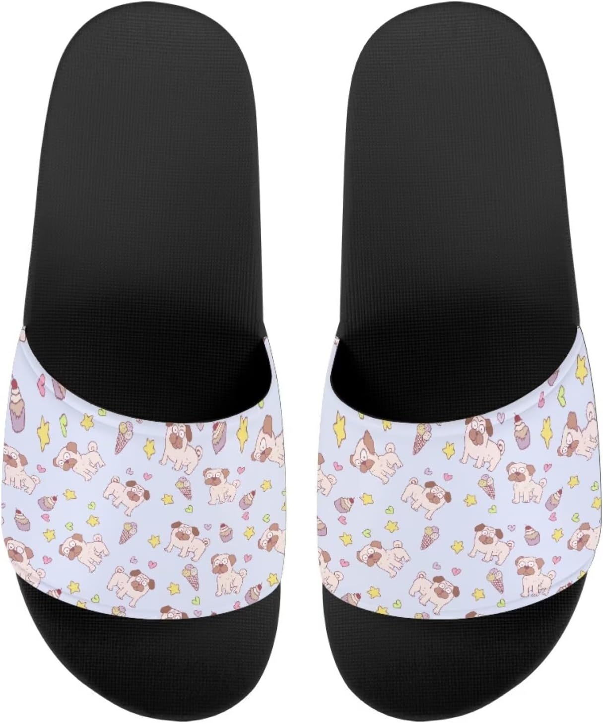 

Унисекс слайд-сандалии JoyLamoria с принтом, домашние тапочки для ванной, повседневная обувь на плоской подошве для мужчин и женщин, Cute Pug