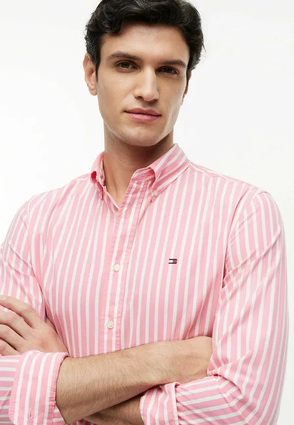 Рубашка Tommy Hilfiger Flex poplin seasonal stripe sht seasonal pattern shirt, кукольная розовая полоска — фото 4