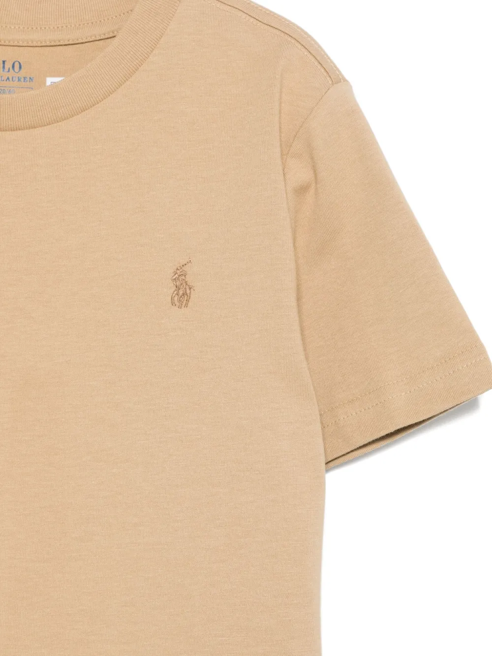 Футболка с вышитым пони-поло POLO RALPH LAUREN KIDS, нейтральный — фото 3